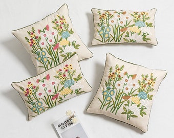 Decorative Silver Leaves Embroidery with Piping Floral Throw Pillow COVER 18 Brown 5929962 Decorative Silver Leaves Embroidery with Piping Floral Throw Pillow COVER 18 Brown 5929962