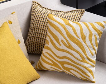 bright yellow pillow cases