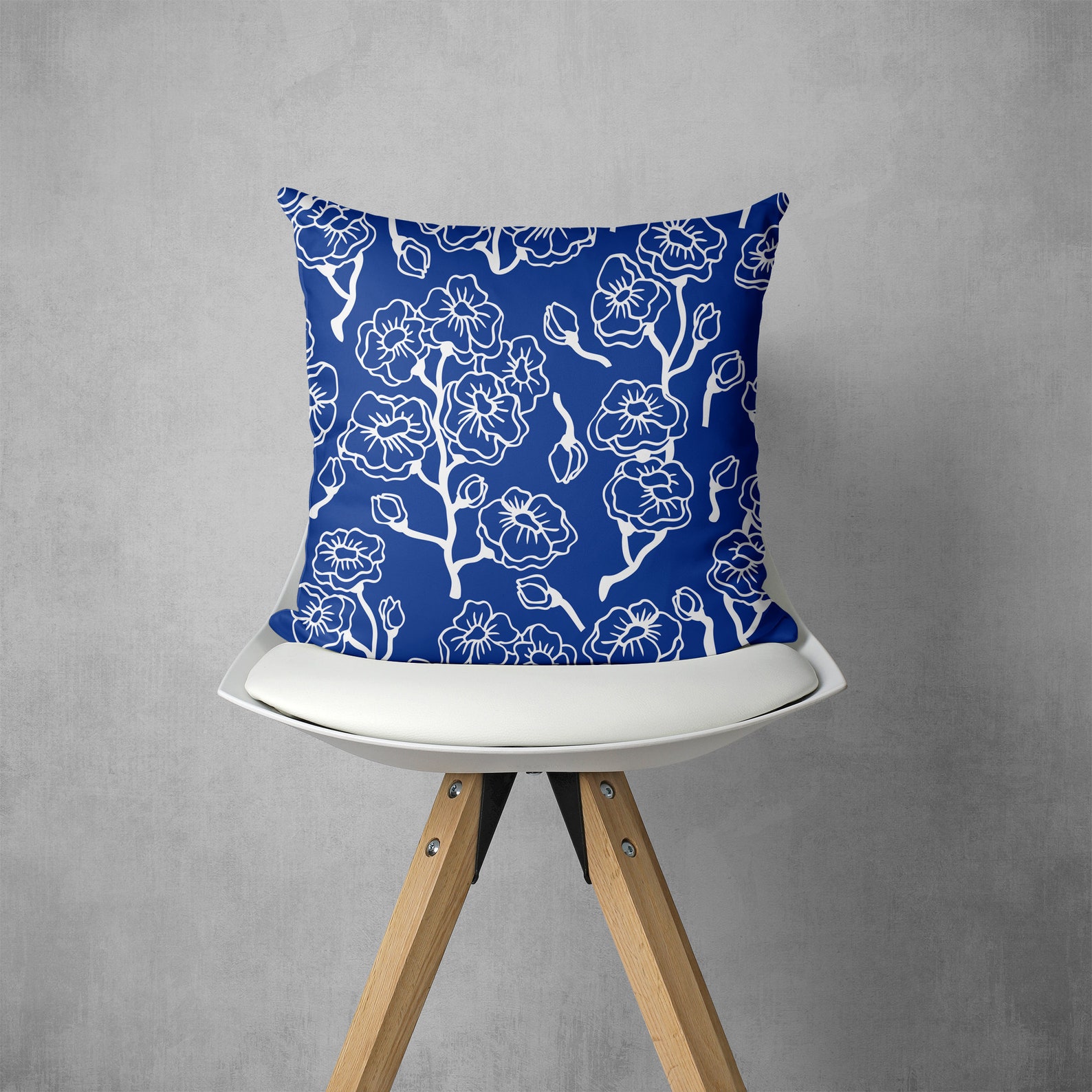 Navy Plants&Floral print Pillow coverFarmhouse Throw pillow Etsy