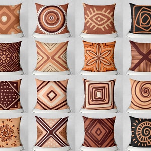 Traditional African print Pillow cover-Warm browns Throw pillow cover-Sofa cushion cover-Accent Pillow case-16 x 16,18 x 18,20 x 20,24 x 24