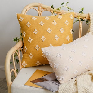 W/star cotton Pillow cover-Throw pillow cover-Decorative cushion cover-Handmade Pillow case-Home/Housewarming Gift-12 x 20,18 x 18,20 x 20