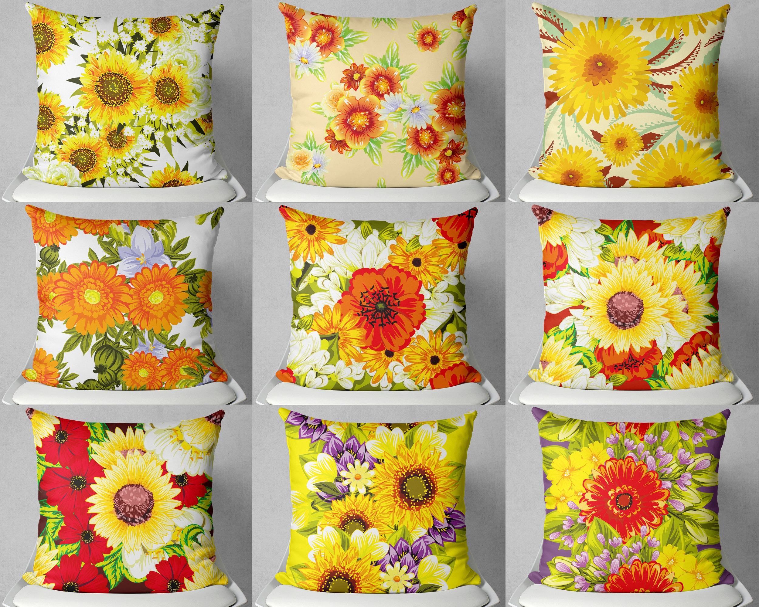 Sunflower print Pillow coverFarmhouse Throw pillow coverSofa Etsy