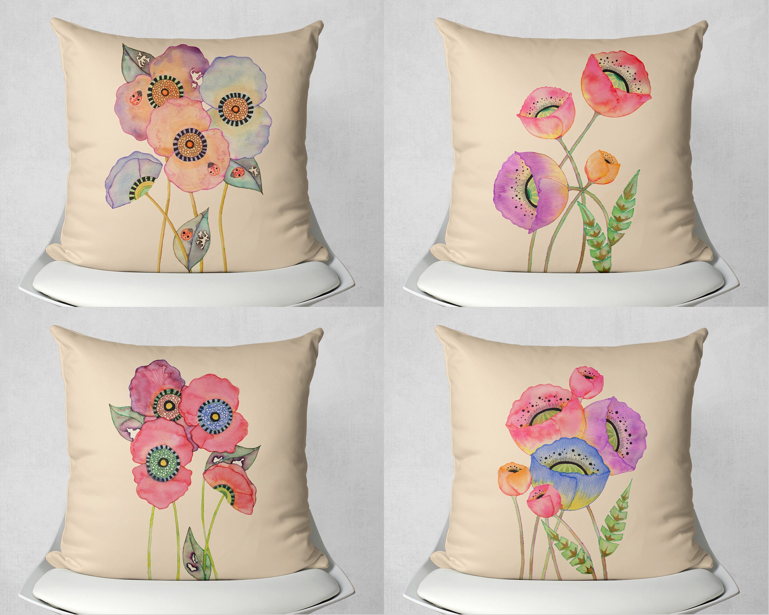 Farmhouse Floral print Pillow coverFlowers Throw pillow Etsy