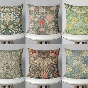 William Morris Design Floral Pillow cover-Throw pillow cover-Decor cushion cover-Sofa Pillow case-12 x 20,16 x 16,18 x 18,20 x 20,24 x 24