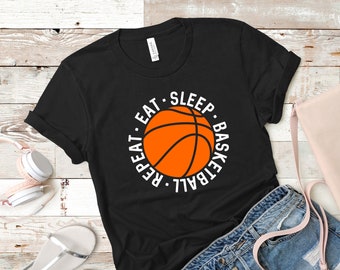 Eat Sleep Basketball Repeat Shirt | Basketball Shirt | Gift for her | Basketball Team | Sports Shirts | Gift for Him