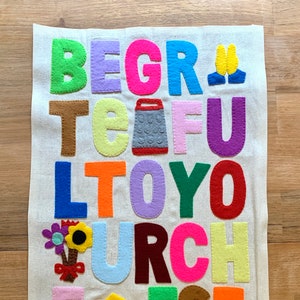 Be Grateful To Your Cheese Felt & Cotton Wall Art Hanging A3 Unframed Poster Sewing Artwork