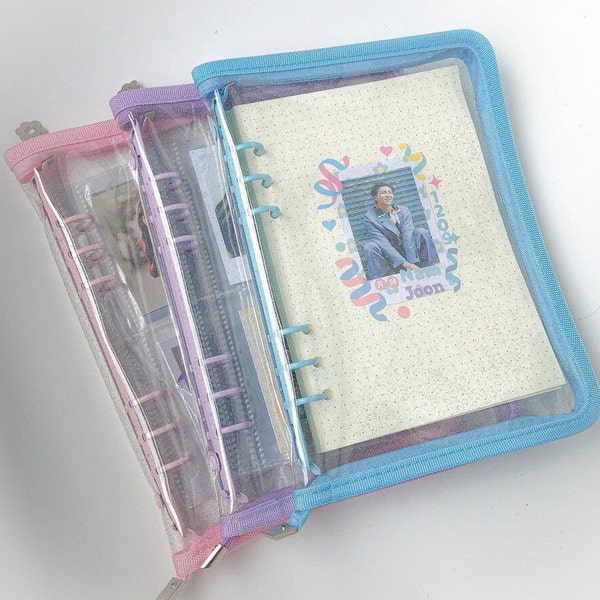A5 Kpop Photocard Binder Glitter Reißverschlusstasche