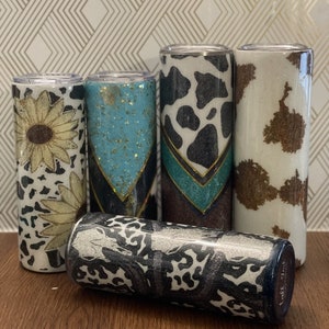 READY to SHIP! Western Stainless Steel Tumblers | Western Glitter Tumblers