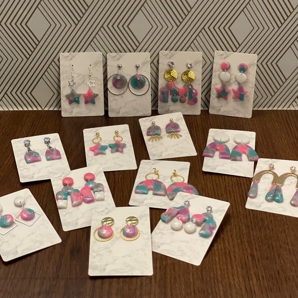 Stained Glass Clay Earrings Etsy