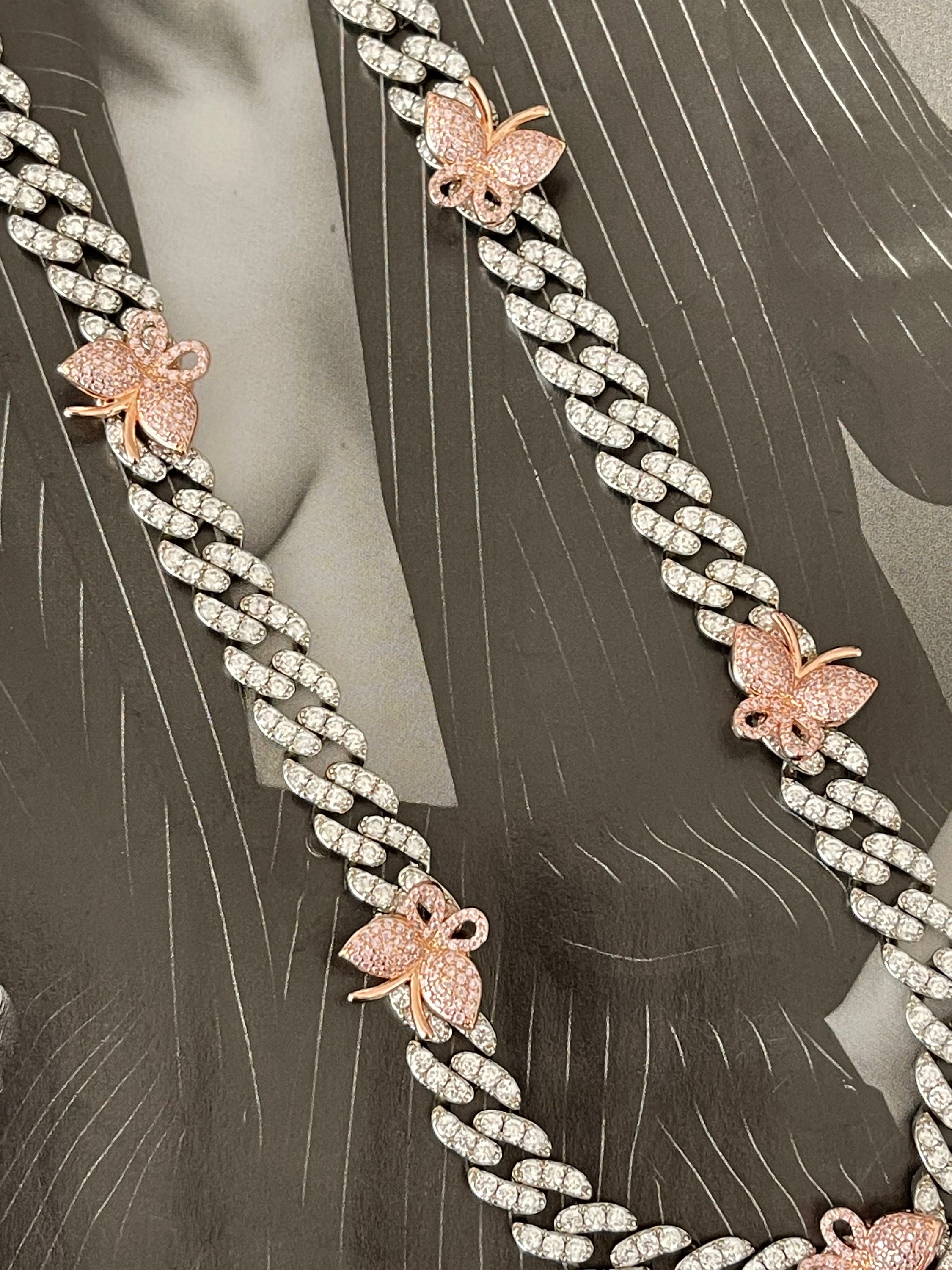 Collar De Plata De Ley 925 Con Hermosa Cadena Y Gema De Ópalo Azul En Forma De Mariposa, En Oferta