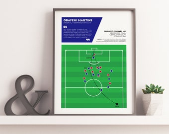 Obafemi Martins, Birmingham City v Arsenal Match Moment Poster | 2011 League Cup Final | Birthday Gift