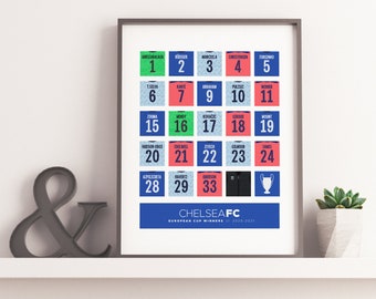 Chelsea 2020/21 European Cup Winners Poster | Blues, Chelsea FC, CFC, Stamford Bridge | Birthday Gift