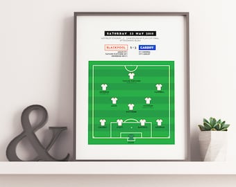 Blackpool v Cardiff City 2010 Championship Play-Off Final Match Poster | Tangerines, Charlie Adam, Brett Ormerod | Birthday Gift