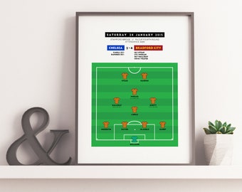 Bradford City v Chelsea - 2015 FA Cup Fourth Round Match Poster | Bantams, Morais, Halliday, Yeates | Birthday Gift