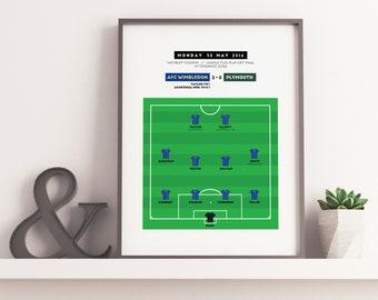 AFC Wimbledon v Plymouth 2016 League Two Play-Off Final Match Poster | Taylor, Akinfenwa | Birthday Gift