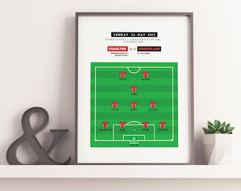 Charlton Athletic v Sunderland 2019 League One Play-Off Final Match Poster | Addicks, Purrington, Bauer | Birthday Gift