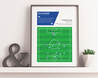 Kai Havertz, Chelsea v Man City Match Moment Poster | 2021 European Cup Final | Birthday Gift