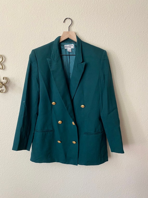 Boxy Pendleton Double Breasted Green Blazer-