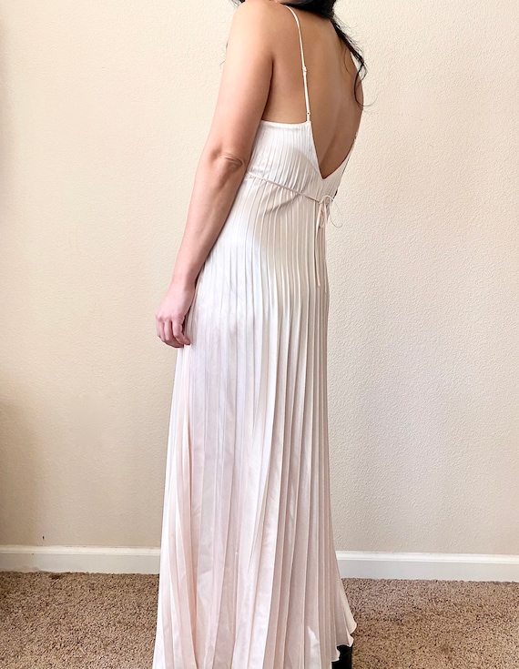 Vintage Pleated Silk Slip Dress