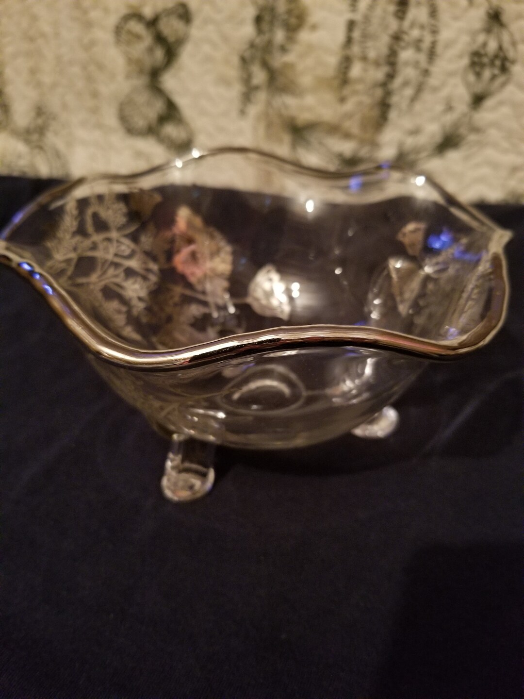 VINTAGE Silver Poppy Flower Inlay Bowl - Etsy