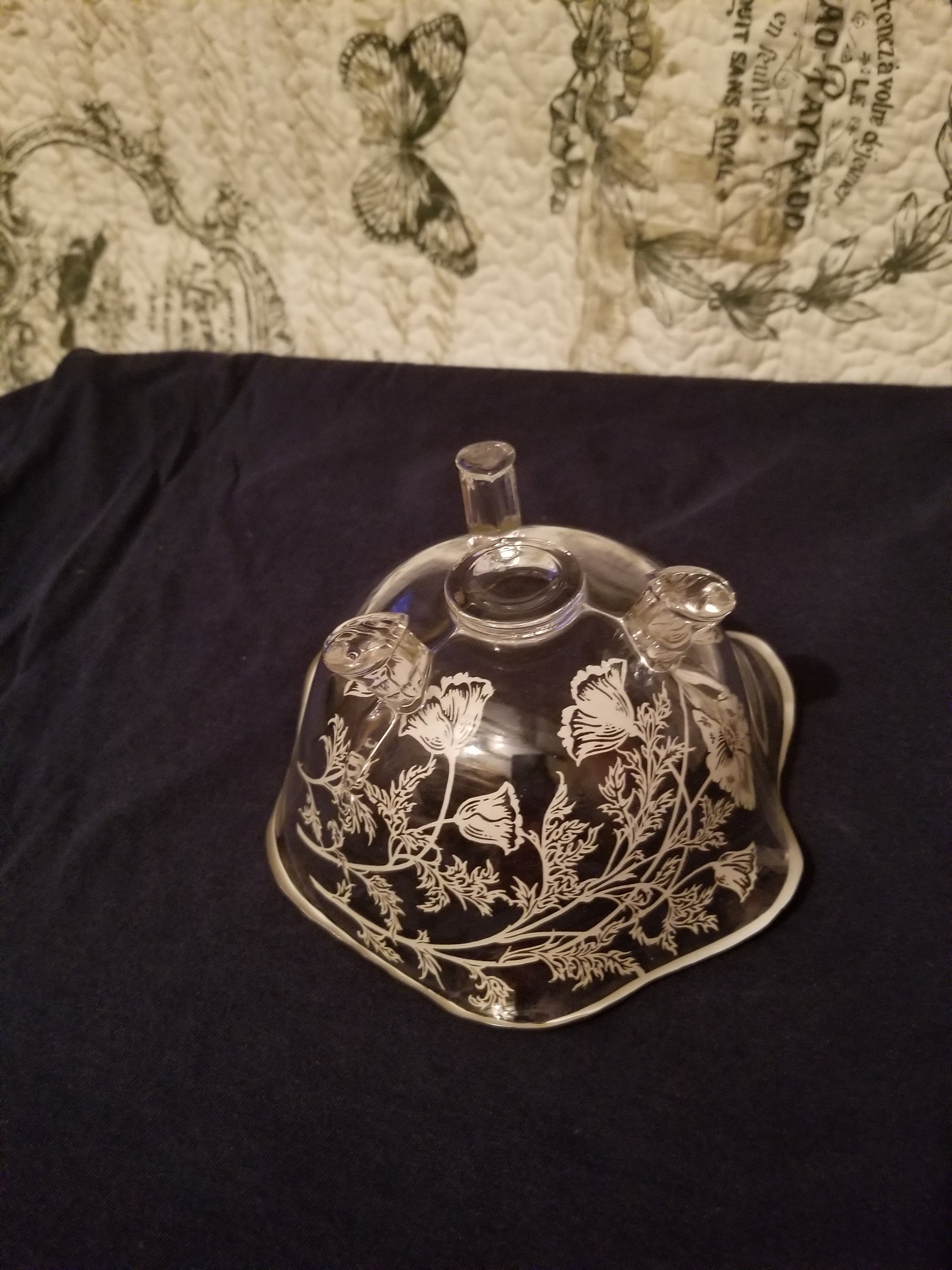 VINTAGE Silver Poppy Flower Inlay Bowl - Etsy