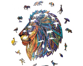wooden puzzle lion
