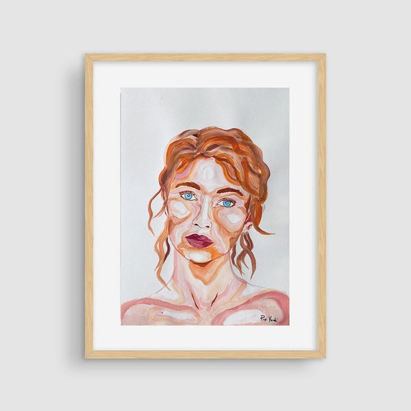 Cheveux orange, Impression d’art, Décoration intérieure, Impression d’art mural, Peintures de femme, Impression giclée, Cadeau original, Impression faite à la main, Accrochage mural