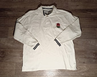 Vintage England national team rugby football English for the glory rose cotton traders 1990s white men's pullover sweatshirt jersey size M