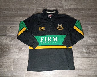 Vintage Northampton Saints Engeland team rugby voetbal katoenhandelaren 1996/97 heren sport pullover trui sweatshirt jersey slijtage maat M