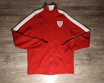 Athletic Bilbao FC Spain nike red white men's sports training soccer football jacket tracksuit jersey uniform knitwear size S