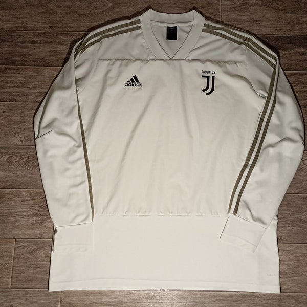 Juventus FC JFC Italia Italy adidas 2018/19 white men's sports training soccer football pullover jersey shirt uniform knitwear size 2XL