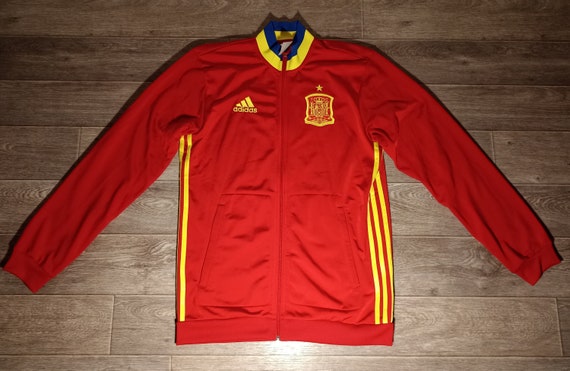 Selección de fútbol de España España adidas 2015/16 rojo amarillo hombres  deportes fútbol chaqueta chándal uniforme camisa jersey prendas de punto  talla M - Etsy México