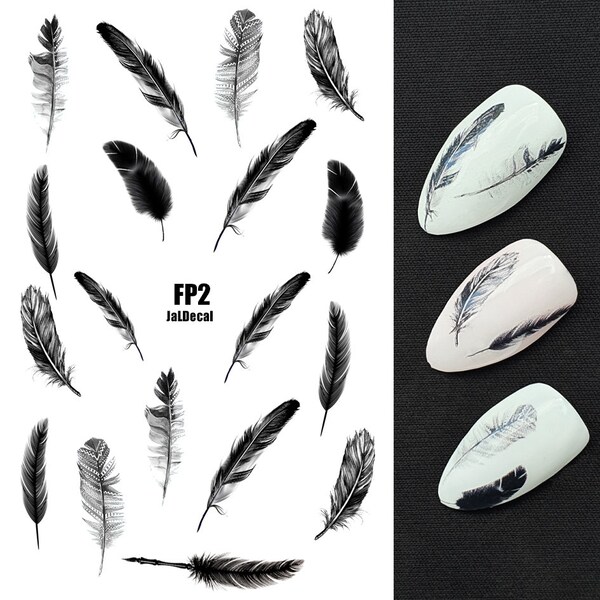 Feather Nail Art Etsy