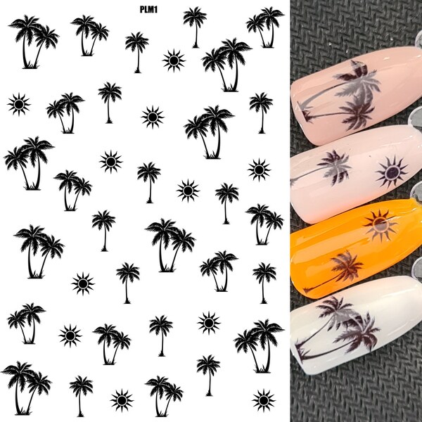 Palm Tree Nail Decals Etsy