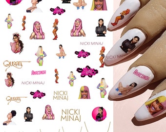 Nail Art Water Decals - Nicki Minaj inspired water decals