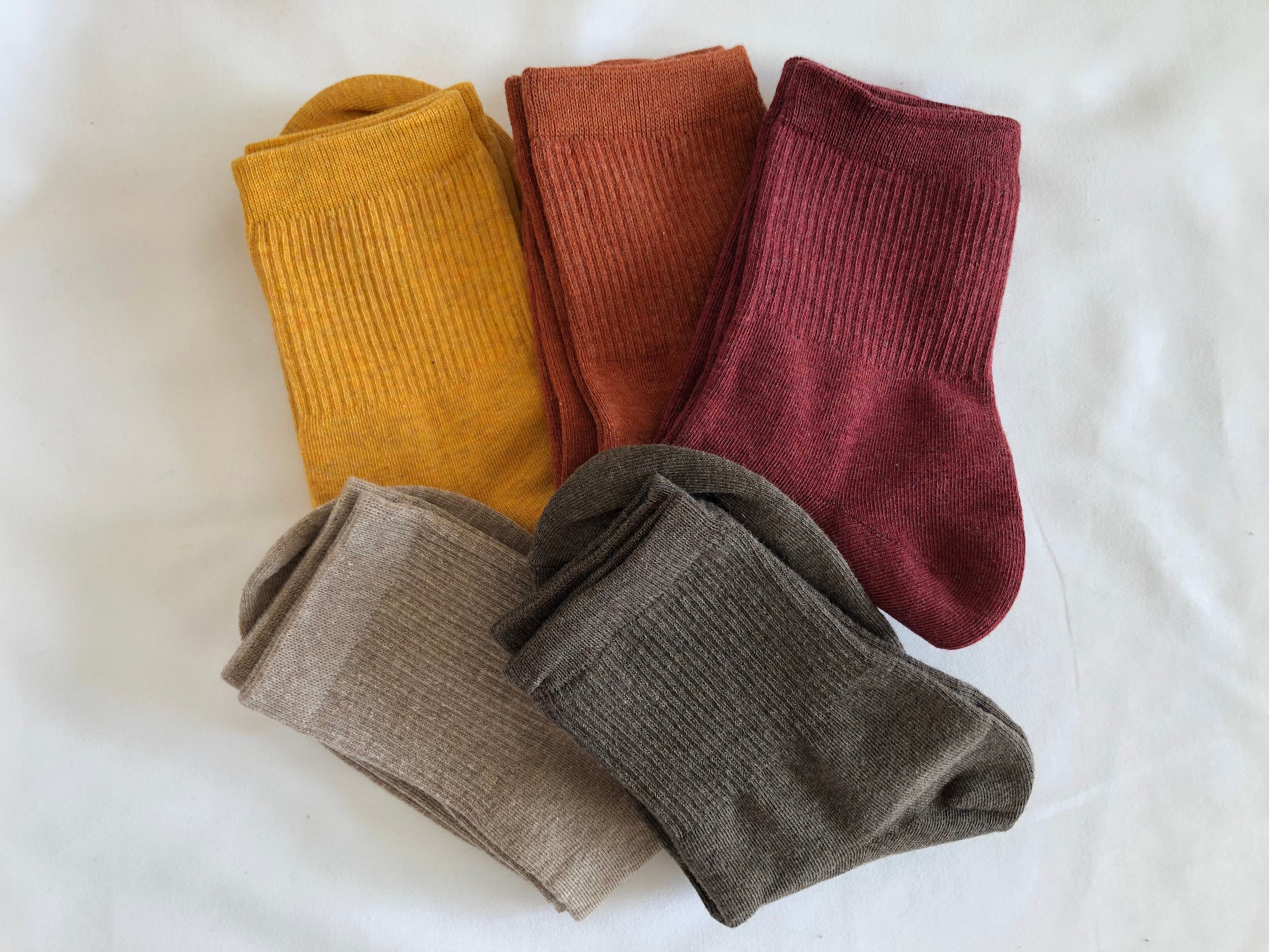 Autumn Fall Colors Basic Crew Socks Women Fun Fashion Socks | Etsy