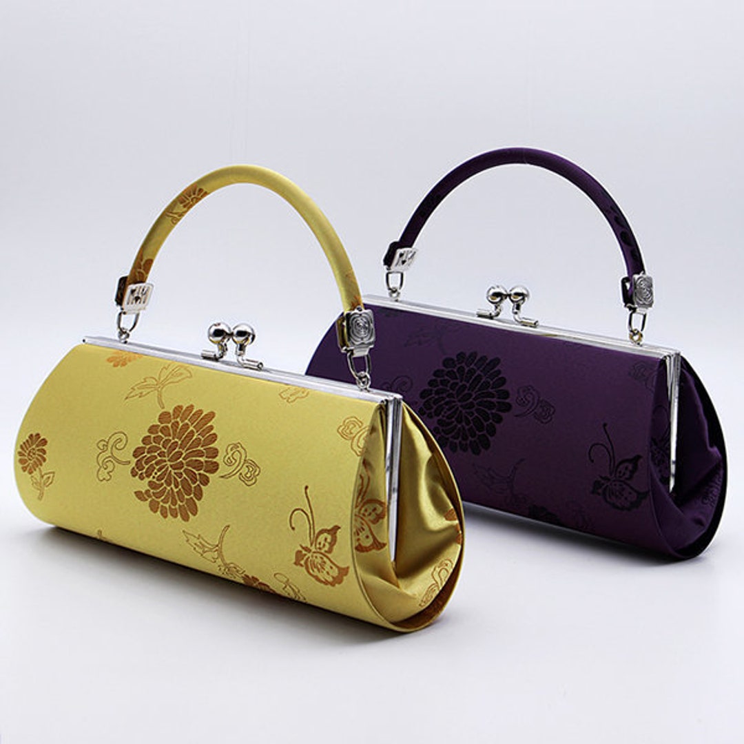 Korean Hanbok Fabric Rounded Long Clutch Korean Hanbok Bag Etsy