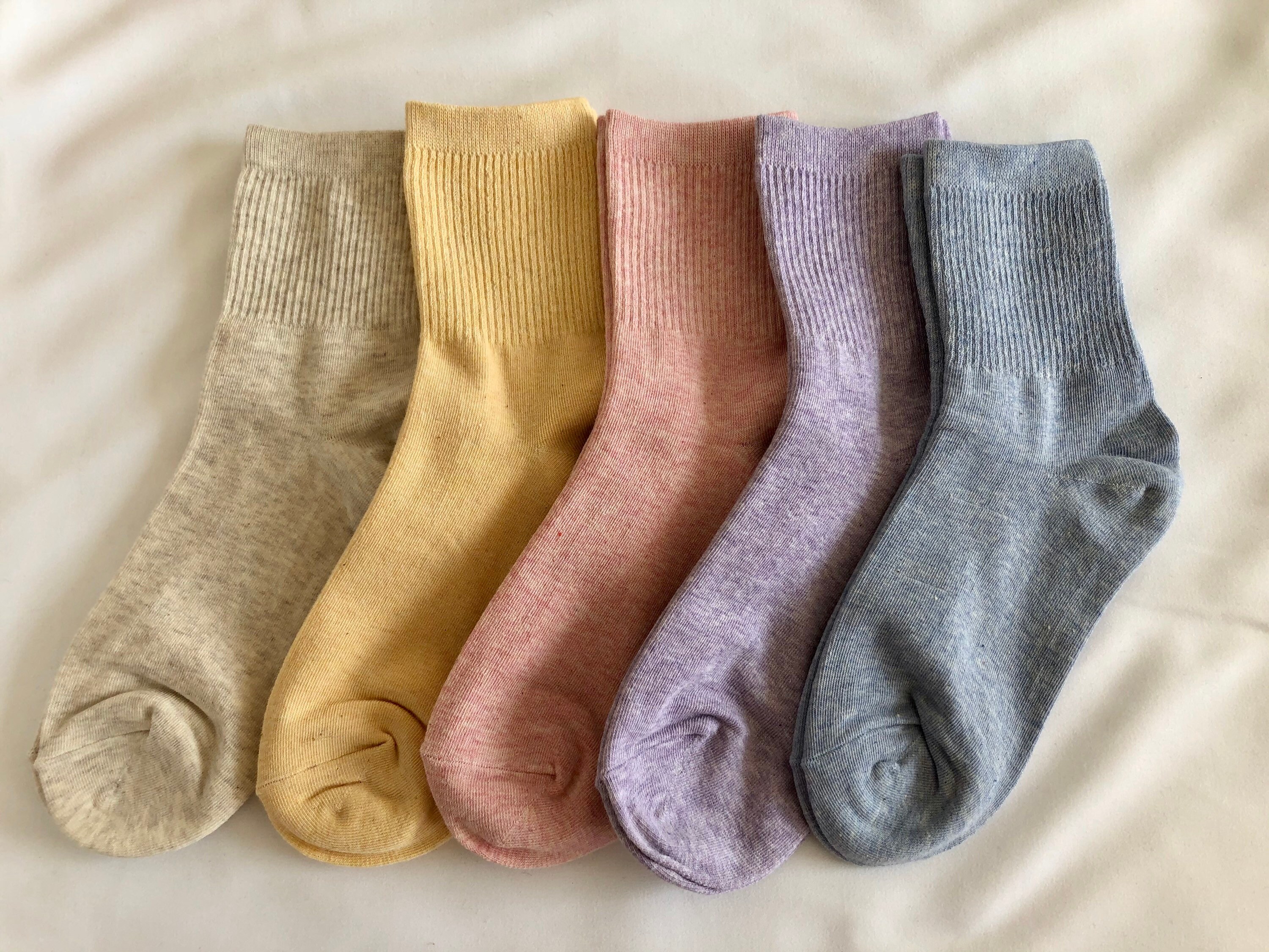Pastel Basic Crew Socks Women Fun Fashion Socks Color Socks Etsy