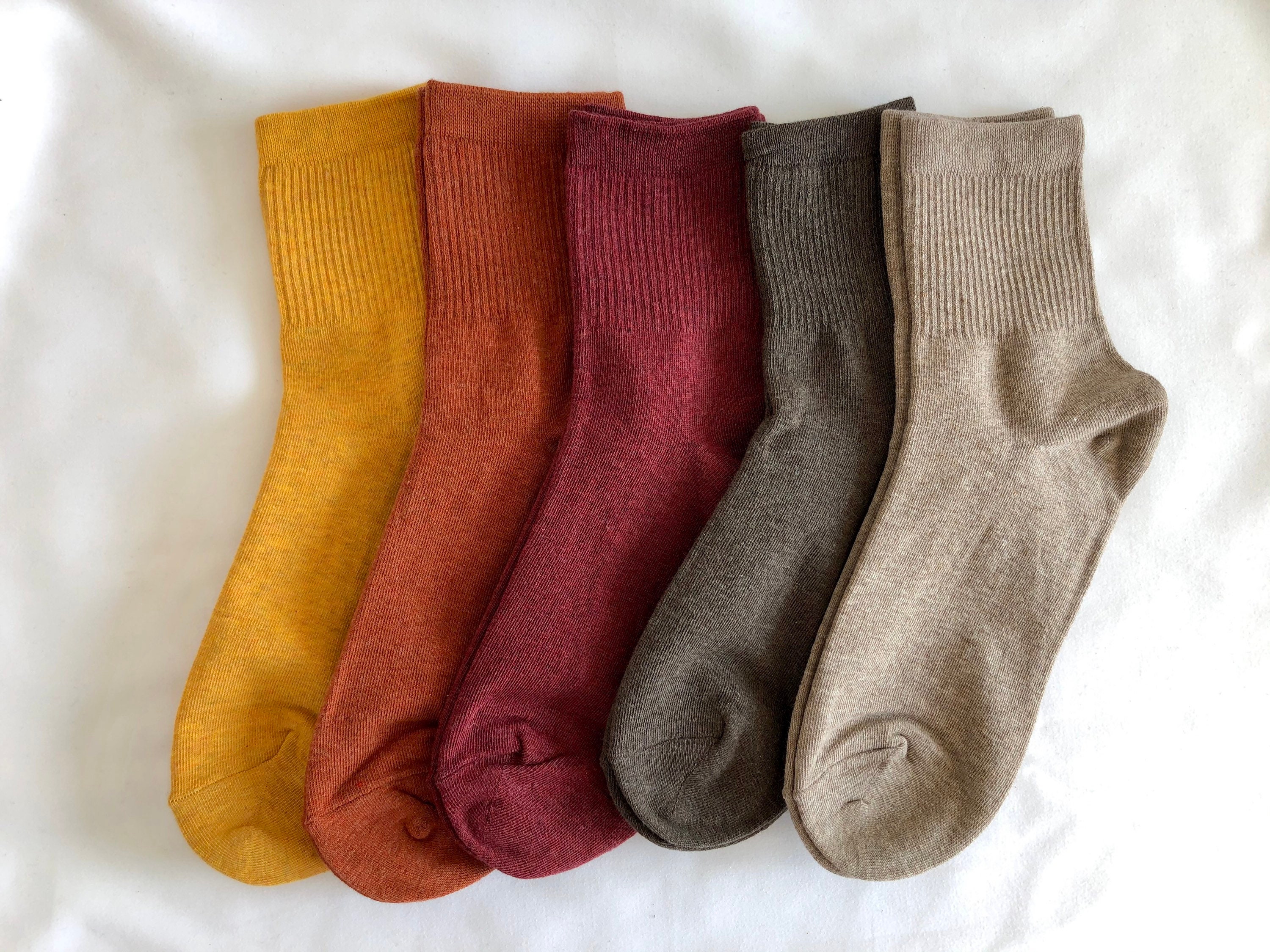 Autumn Fall Colors Basic Crew Socks Women Fun Fashion Socks Etsy