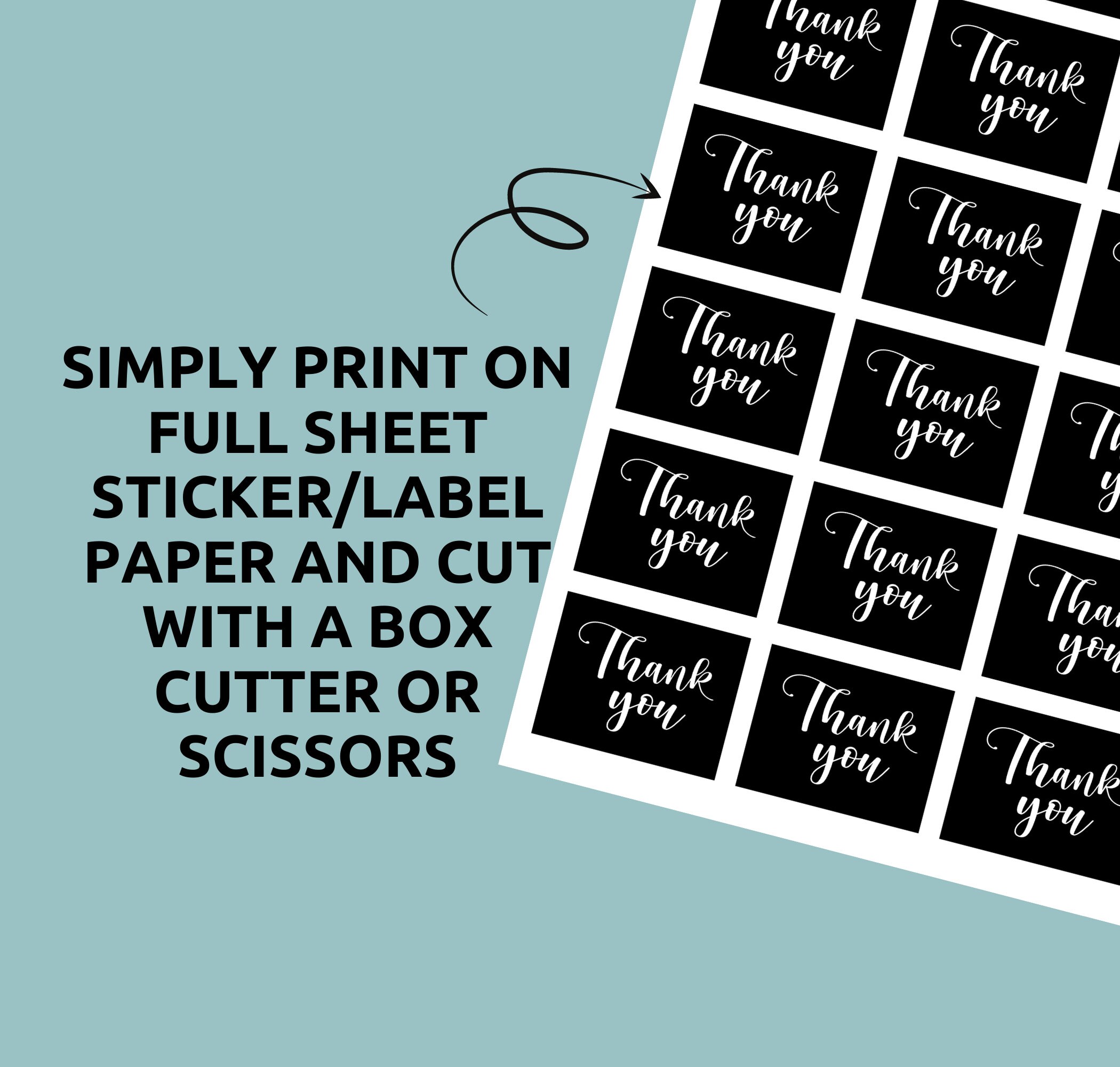 instant download printable thank you rectangle sticker etsy