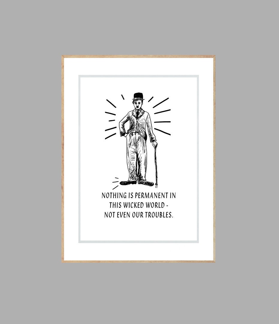 Chaplin line art - Etsy 日本