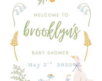 silly goose baby shower welcome sign