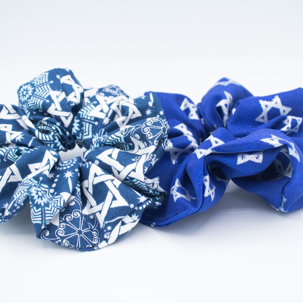 Hanukkah Hair Scrunchie, Cotton, Large