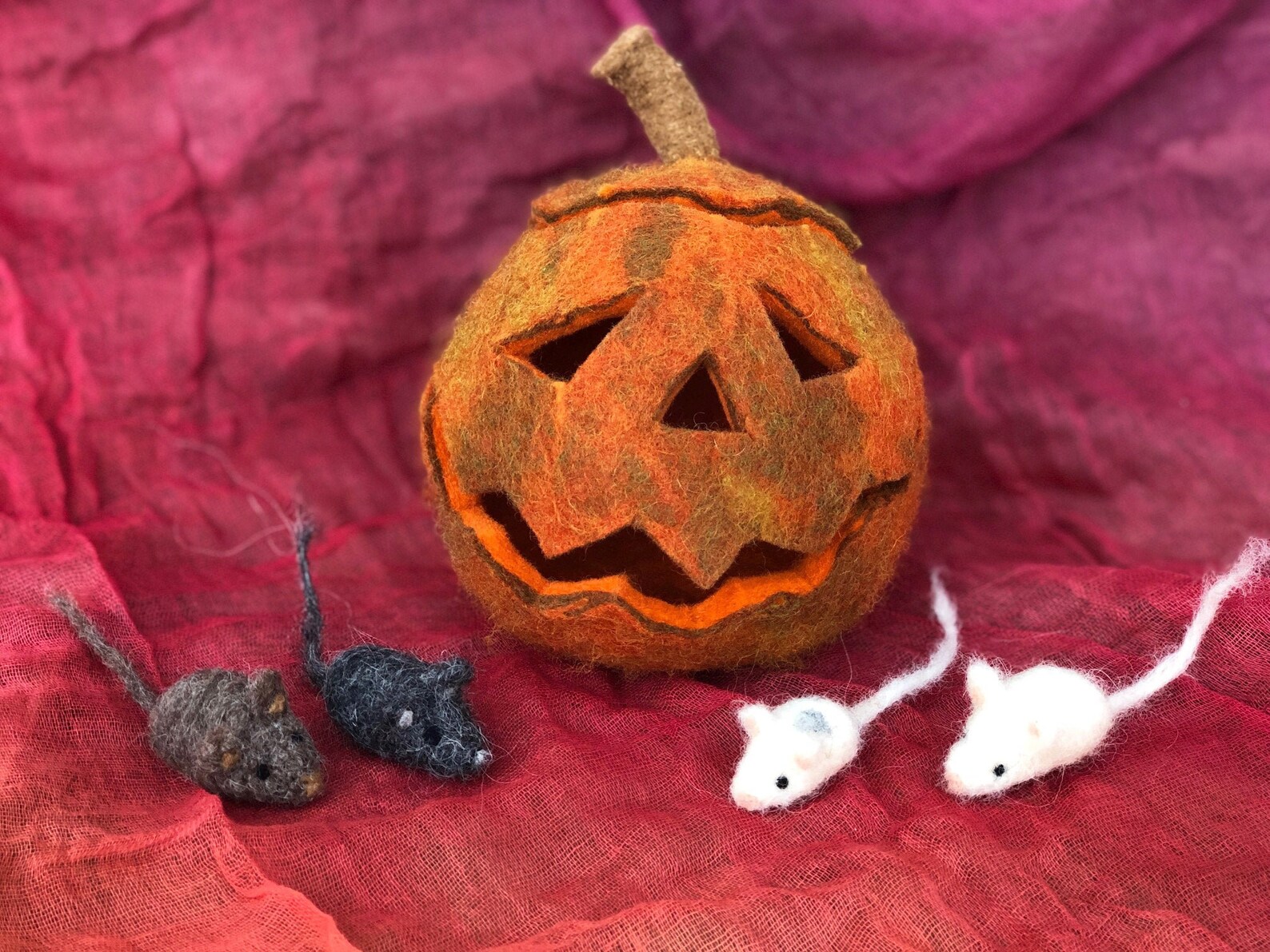 Kürbis 4 Mäuse Ernte Herbst Halloween Spuk Höhle Versteck | Etsy