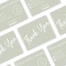 Editable Thank You Business Cards Template. Canva. Sage Green White Aesthetic. A6. Small Business. Minimalistic Design. Packaging Supplies 