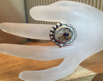 Montana Agate Sterling Silver Ring  (SR 433) Free Shipping