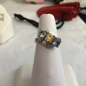 Montana Sapphire Fancy Colored Sterling Silver Ring (CRS 58) and FREE SHIPPING