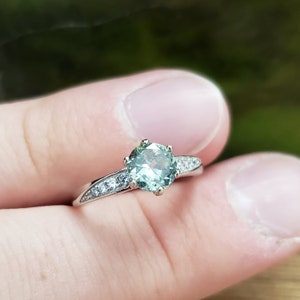 Montana Fancy Colored Sapphire Ring set in Sterling Silver and accented with CZs with FREE SHIPPING ! (CRS 121)