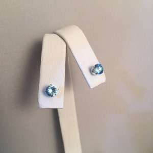 Genuine Blue Zircon Earrings set in Sterling Silver 1 1/2 cts (CES 160) Free Shipping !