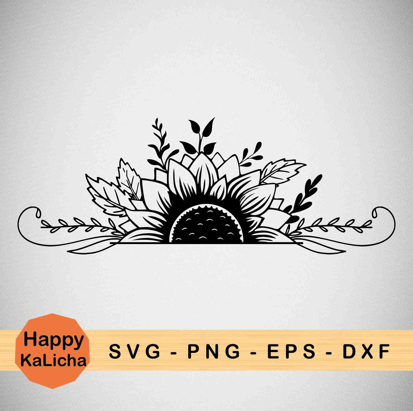 Sunflower Svg Half Sunflower Svg Flower Svg Sunflower Png - Etsy